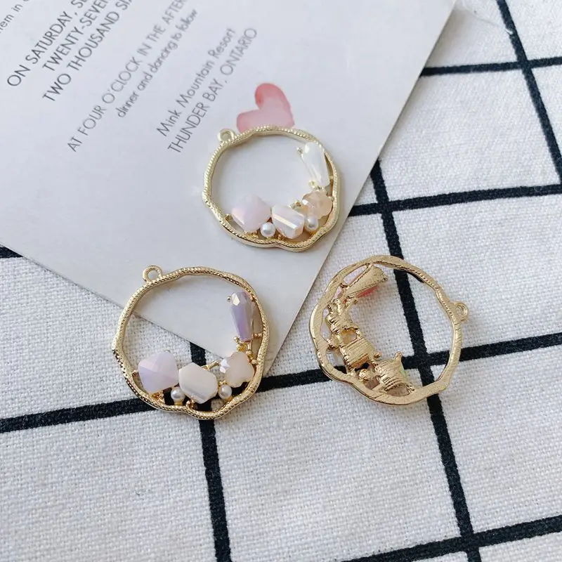 

DIY accessories wholesale Korea new irregular geometry metal ring earrings accessories