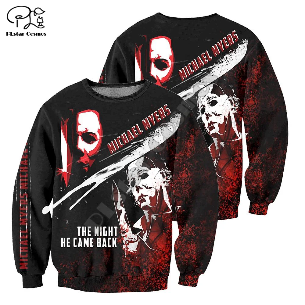 PLstar Cosmos-Sudadera con capucha para hombre y mujer, ropa de calle con estampado colorido de Terror, Michael Myers, película de Halloween, Harajuku, A8