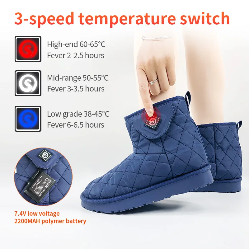 

Savior Heat Winter Rechargeable Battery Heated Shoe Boot for Men Heating Ski Shoe Womens Heated Indoor Cotton Boots 2022 Fashion