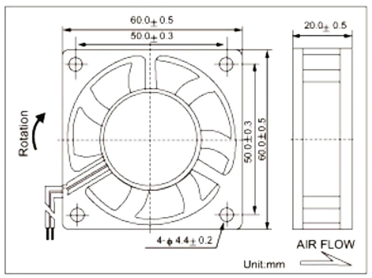 1pc Brushless DC Cooling Fan 60x60x20mm 6020 7 blades 24V 0.15A 2pin Connector