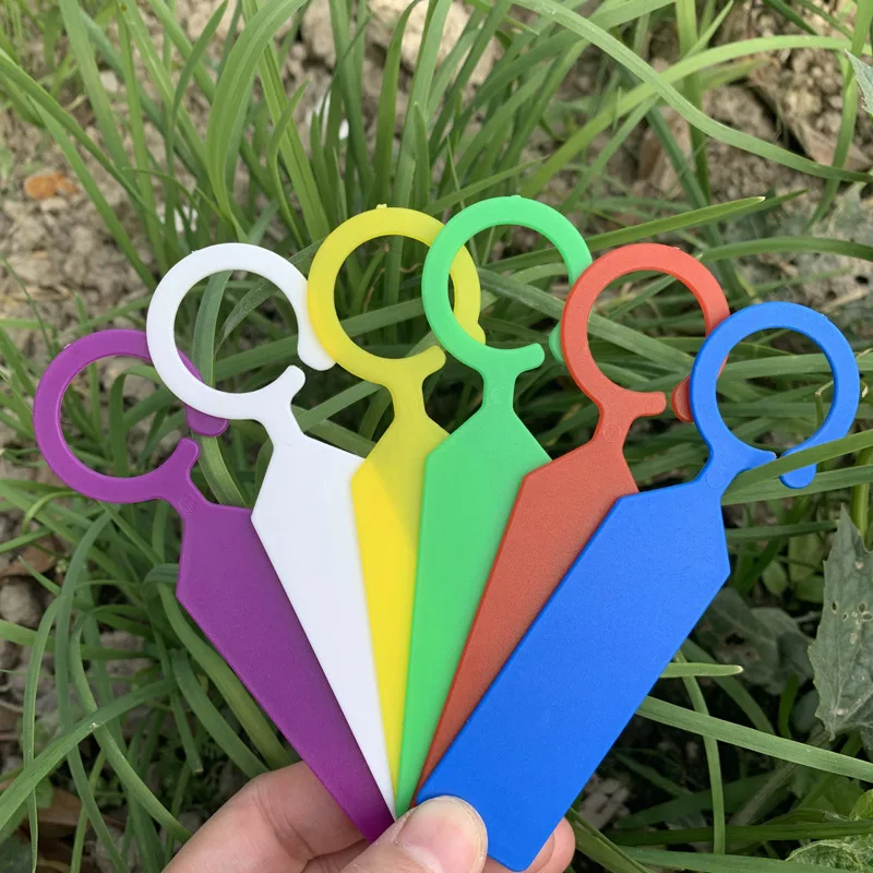 2 tipo di giardino piantare Tag anello gancio marcatori per alberi segno a forma di cuore 10 colori plastica impermeabile riutilizzabile etichetta