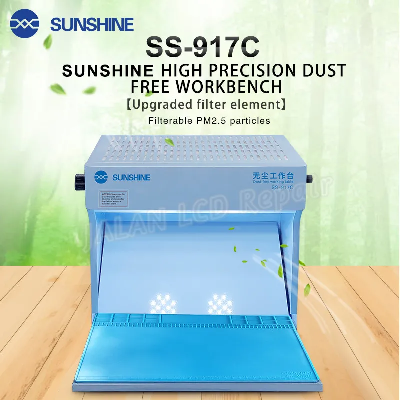 

Sunshine S-917C High Preciton Dust Free Workbench Adjustable Wind Cleaning Room With Dust Checking Mobilephone Repair Tools