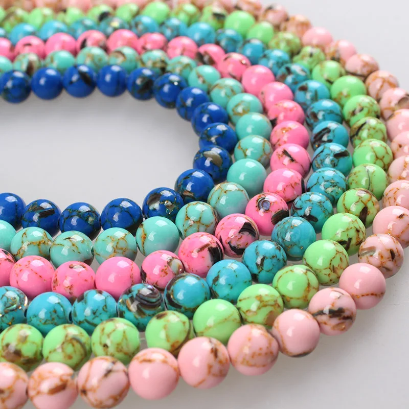 

Natural Shell Beads Shell Howlite Shell Turquoises Beads Round Loose Beads 4 6 8 10 12mm Bracelets Necklace Diy Jewelry Making