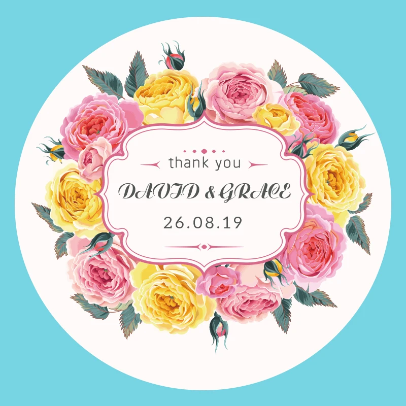 100PCS Candy Gift Box Label Birthday Logo Photo Personalized Wedding Gift Cake Bottle Invitation 3-10cm