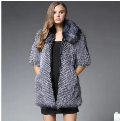 New Womens Waistcoats Man-Made Fox Fur Vest Coats Long Casual Female Large Size Fur Waistcoats Wiinter Autumn Fur Vest Cj82