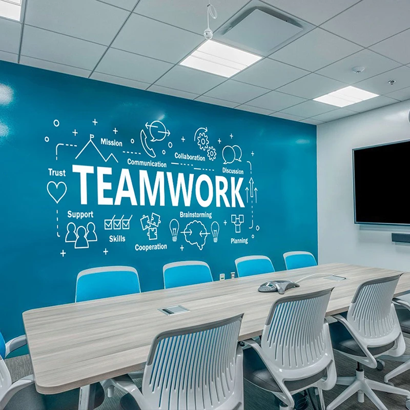 Large Teamwork Office Wall Decal Inspirational Quote Teamwork Cooperation Plan Vinyl Wall Sticker For Office Decoration Z819