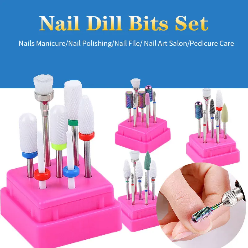 Milling Cutter for Manicure Set Ceramic Nail Drill Bits for Electric Drill Manicure Machine Pedicure Mill Cutters Corn Corundum