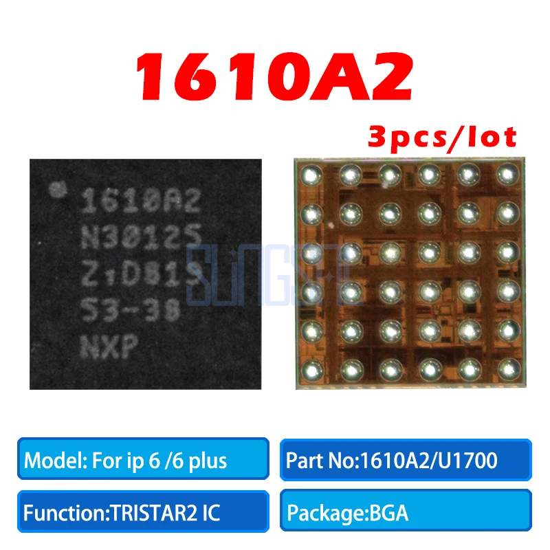 3pcs/lot 100% Original 1610A2 charger charging ic usb ic chip 36pins For iPhone 6 6Plus 6G U1700 U2