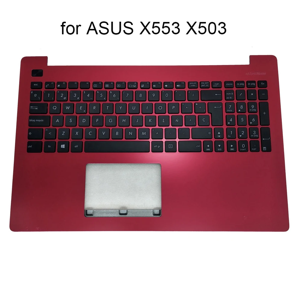 X553 Spain Spanish Keyboard Red Palmrest Cover For Asus X553SA X503 R515M K553M SP ES Fit Latin Keyboards 13NB04X4AP042 90NB04X4