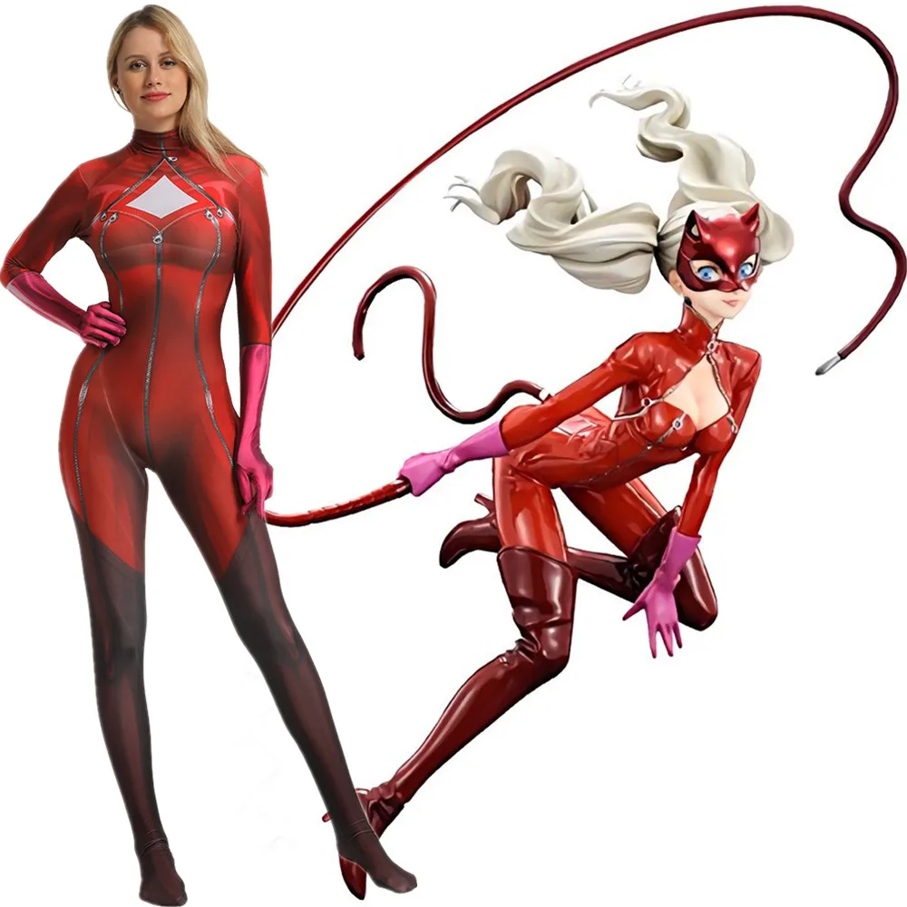 Persona 5 Panther Cosplay Kostuums 3D Gedrukt Zentai Suit Halloween Catsuit