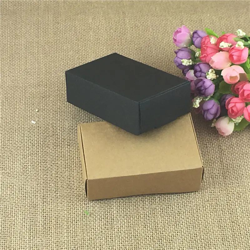 12pcs/Lot Two Size Black Brown Kraft Paper Aircraft Boxes For Kids Children Little Toy Package Container Paper Handcraft Boxes