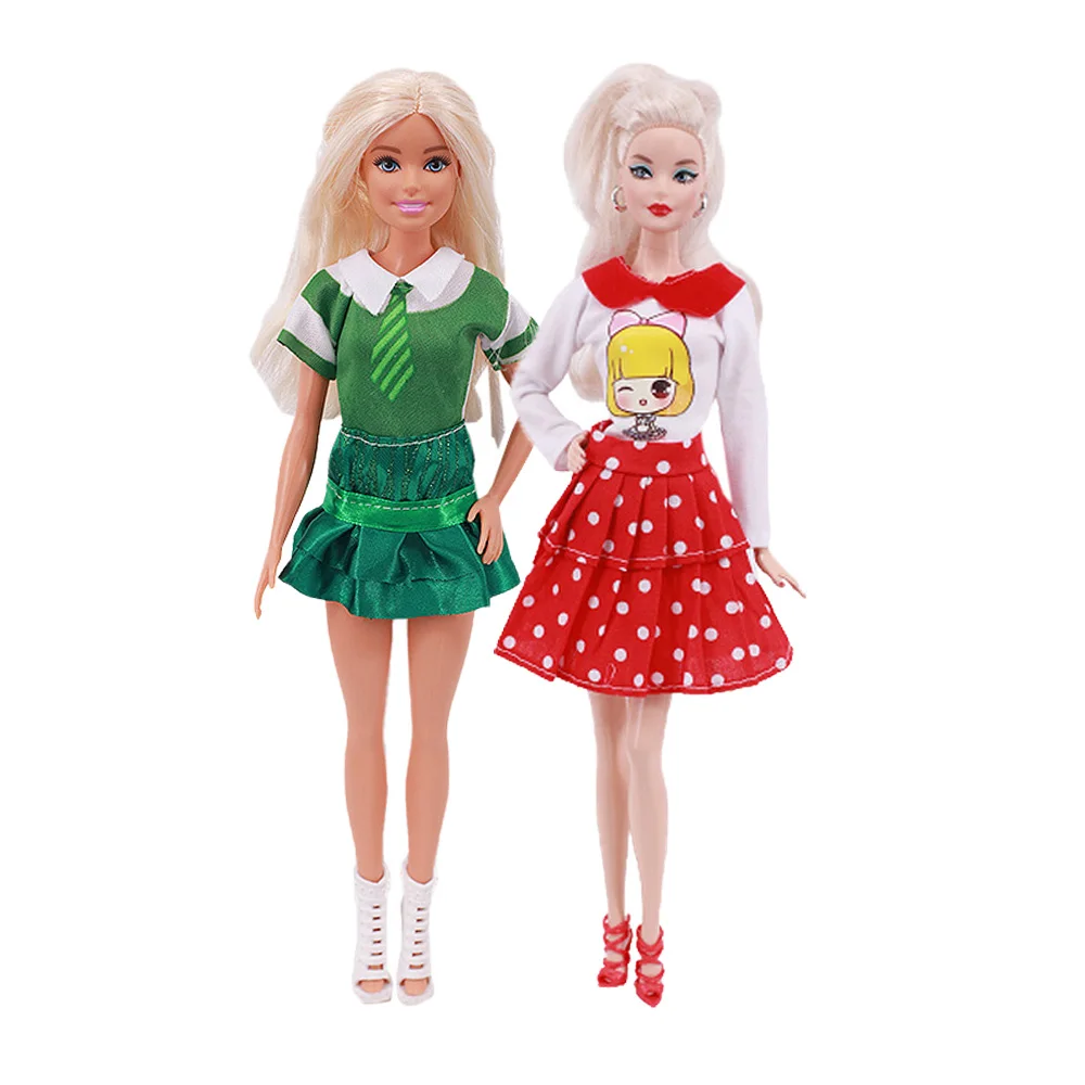 2 Stück/Set Beliebtes Modisches Disney-Prinzessinnen-Kleid für 11 Zoll (26-28 cm) Puppen, College-Stil Kleid, Damenkleid, Schwester-Outfit