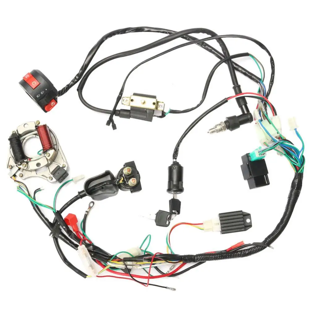 80% Hot Sell 50 70 90 110CC CDI Wire Harness Assembly Wiring Kit for ATV Electric Start Quads