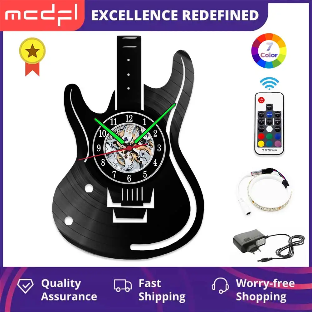 MCDFL Vinyl Record Wall Clock Modern Design Home Living Room Decoration Watch Clocks Object House Minimalist Decor Accessories