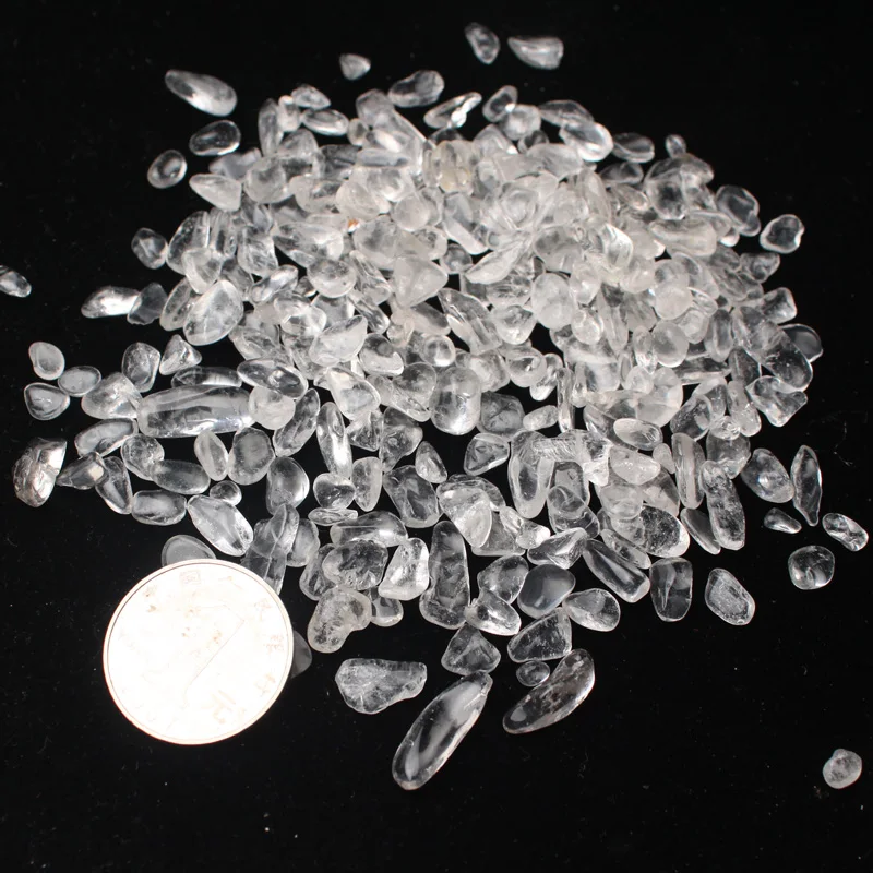 100g Crushed polished Clear Quartz Chips Large Granules  100% Natural Crystal Rock 3-7mm