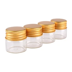 5pcs 10ml 30*30mm Glass bottles with Golden Aluminum Lids Potion Bottles Glass Jars Glass vessels for Art Craft