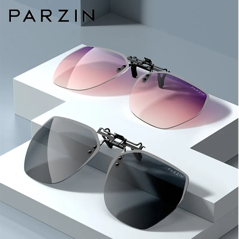 PARZIN  Clip Sunglasses New Unisex FashionKorean Clip Driving Sun Glasses 12103