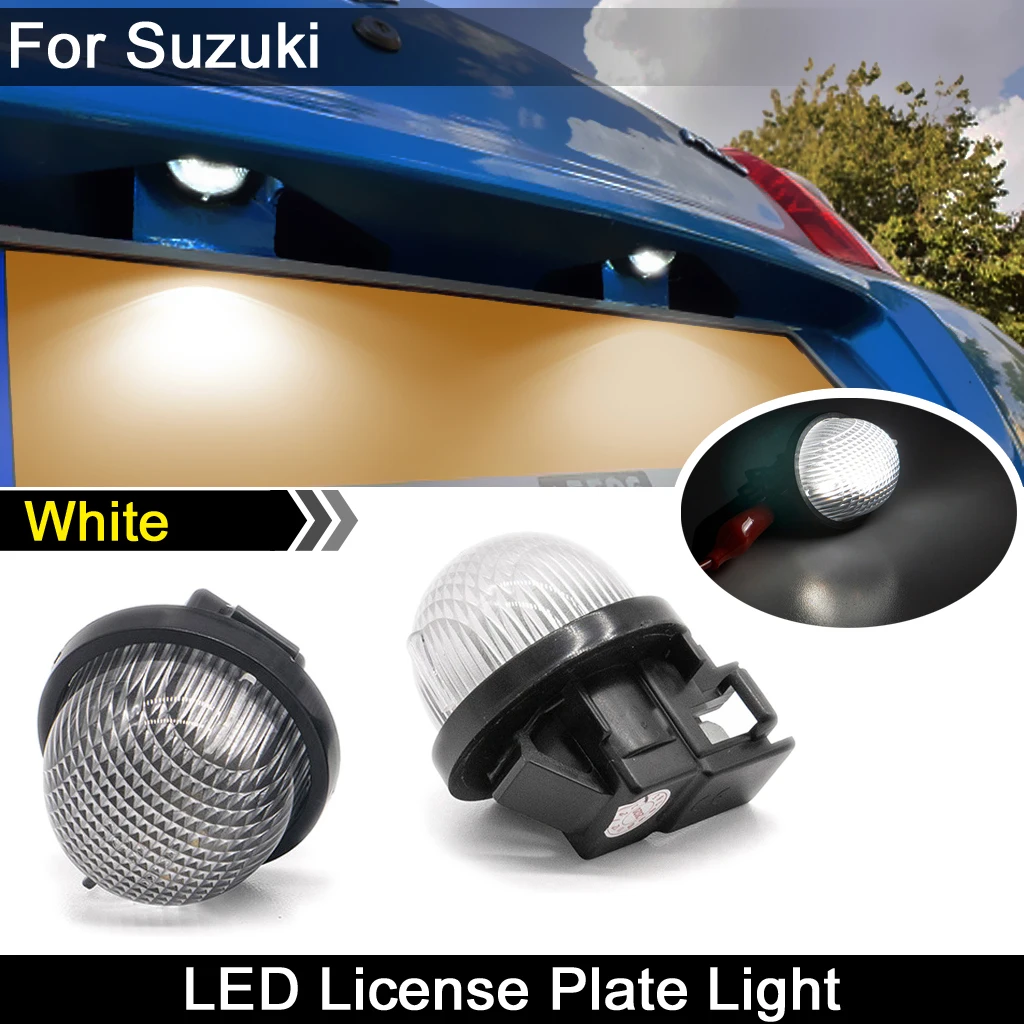 

2Pcs For Suzuki Jimmy Alto Carry Pickup Grand Vitara Swift Wagon Opel Agila White LED License Plate Light Number Plate Lamp