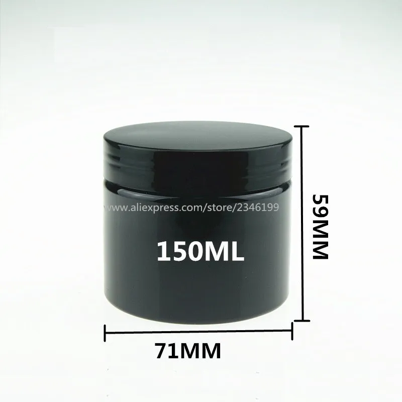 25pcs Plastic Jars Black Cosmetic Pot 3oz250ml 200ml 150ml 100ml Empty Hair Wax Pot Packaging Bottles Cream Containers With Lids