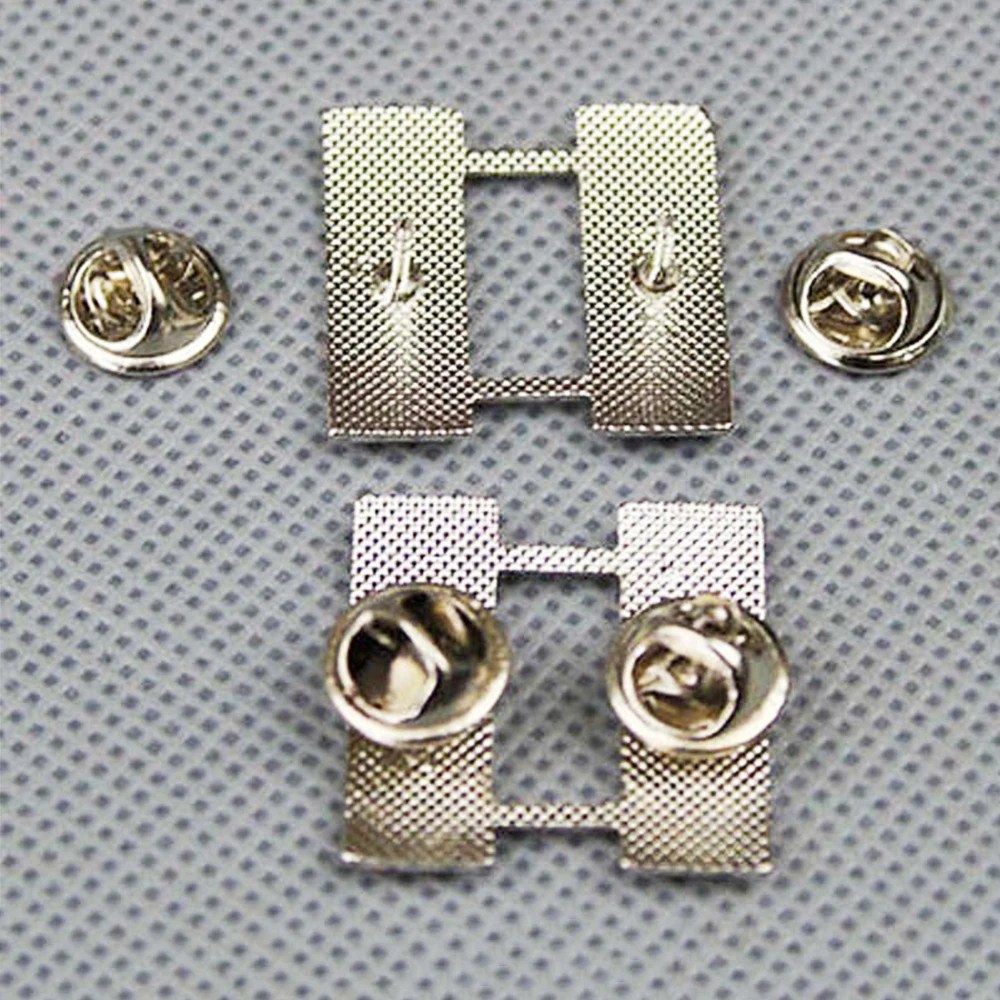 PAIR WW2 U.S. US ARMY OFFICER'S CAPTAIN RANK INSIGNIA PIN BADGE SILVER