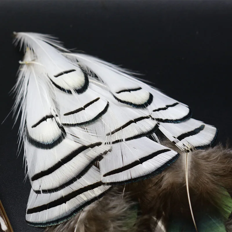 Hot 1set natural Lady Amherst\'s pheasant feathers assorted LADY AMHERST tippets &center tail feather fly tying feather materials
