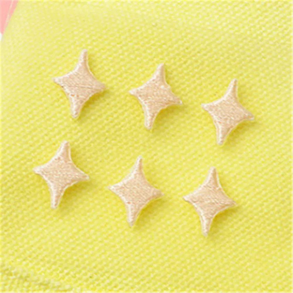 MAXSIN FUN 6 Pc/Set High Quality Embroidered Colorful Four-Angle Star Patch Iron On Clothes Dress Jacket Garment Appliques DIY