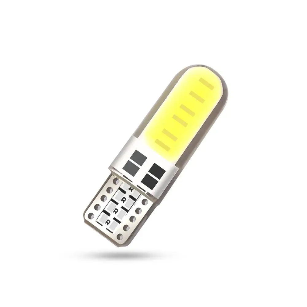 10 pçs led luz interior do carro cob marcador lâmpada t10 w5w 12v 168 194 501 cunha lateral lâmpada de estacionamento canbus auto para lada estilo