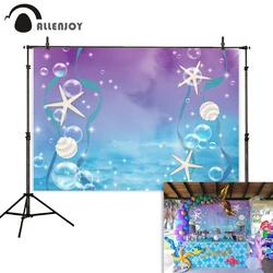 Allenjoy Under Sea Photography Backdrop Mermaid Birthday Baby Shower Newborn Ocean Bubble Photophone Background for Photo Studio