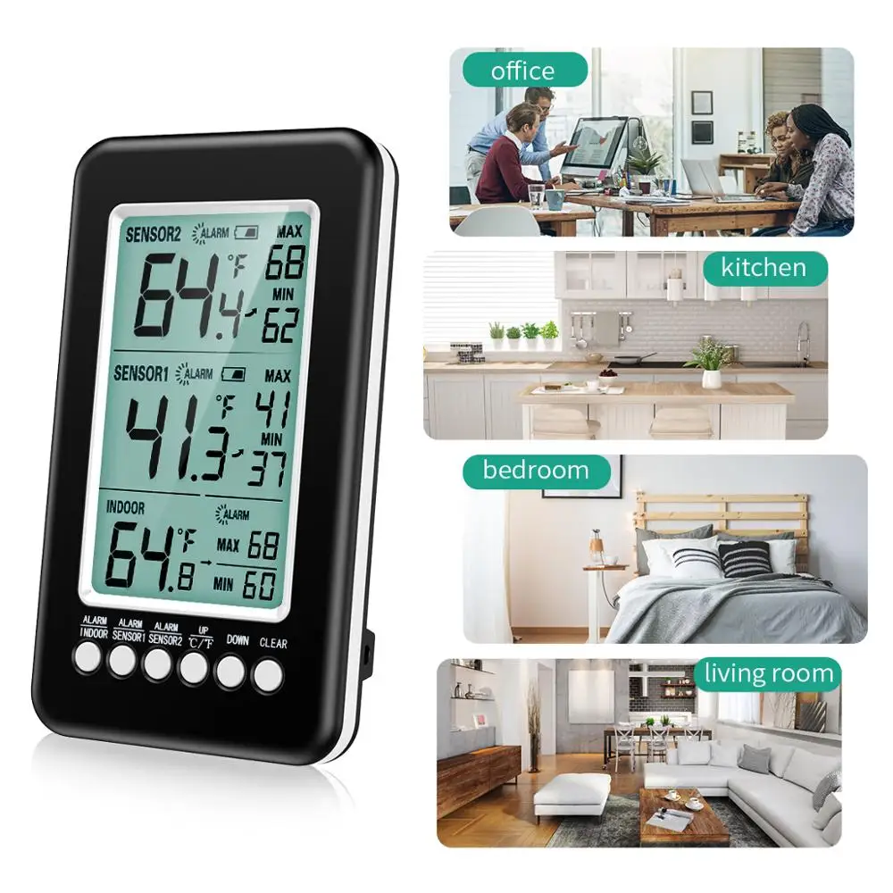 Termómetro ORIA Doble Sensor Inalámbrico Interior/Exterior con Alarma - imagen 5