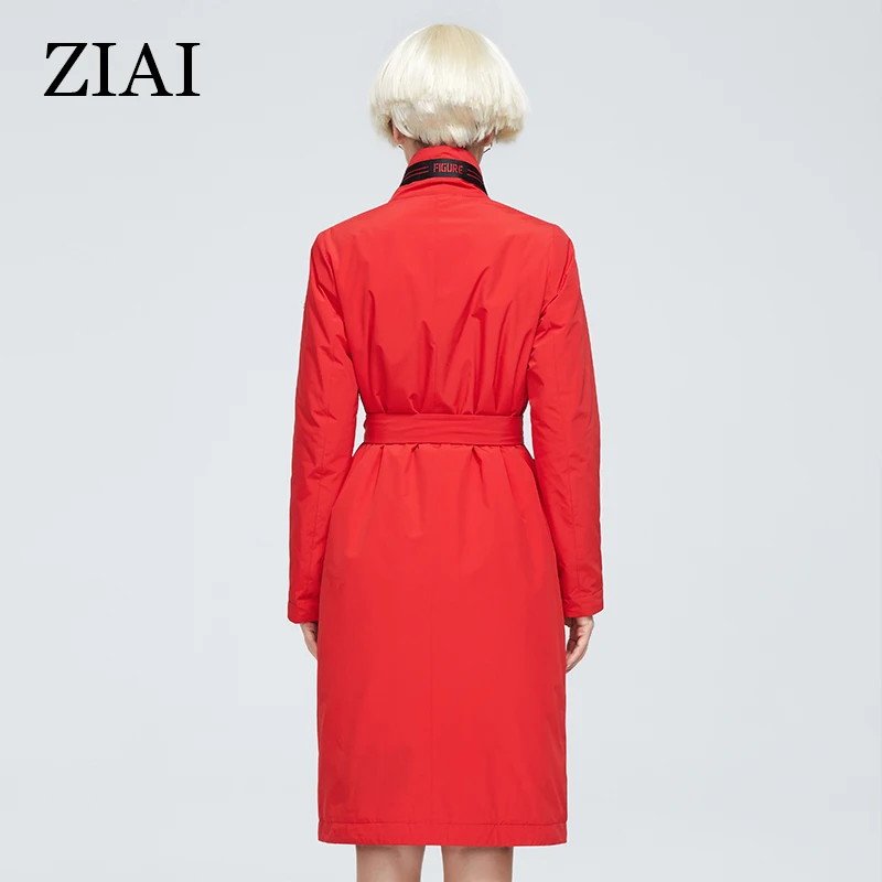 ZIAI 2021New Women\'s spring jacket Thin Cotton trench coat Women  Slim long Parka female windbreaker fashion outwear ZM-8777