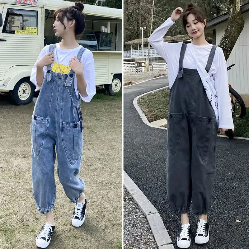 Denim Maternity Strap Jeans Trousers Suspenders Pants for Pregnant Women Overalls Jumpsuits Pregnancy Clothing Plus Size