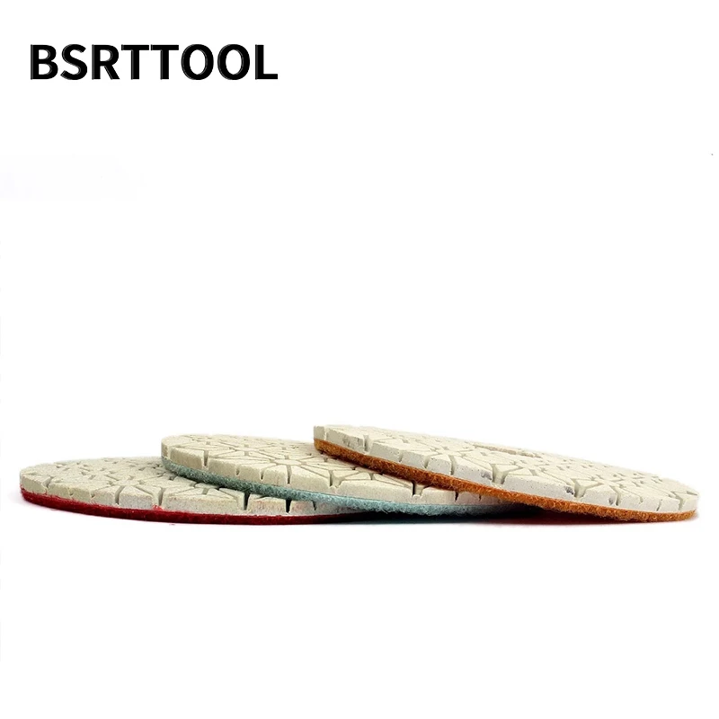BSRTTOOL 4 "100mm 다이아몬드 화강암 연마 도구에 대 한 3 단계 연마 패드 대리석 콘크리트 연 삭 연마 도구