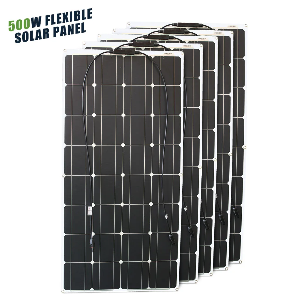 12V Flexibel Zonnepaneel 600W 100W 200W 300W 400W 500W Buigbaar Waterdicht Monokristallijn Beste Zonnepaneel China voor RV Boot