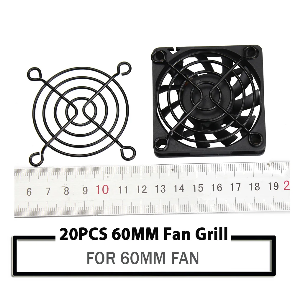 

20Pcs YOUNUON 60MM Black Metal Steel Fan Protector Finger Guard Grill Net 60X60MM 6CM Fan Grills