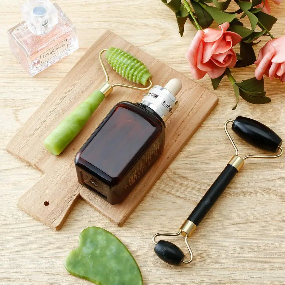 Ngọc Con Lăn Mặt Uốn Con Lăn Massage Da Dụng Cụ Chống Lão Hóa Và Nếp Nhăn Cho Da Mặt, Mắt, Cổ cơ Thể Cho Bạch Huyết Massage