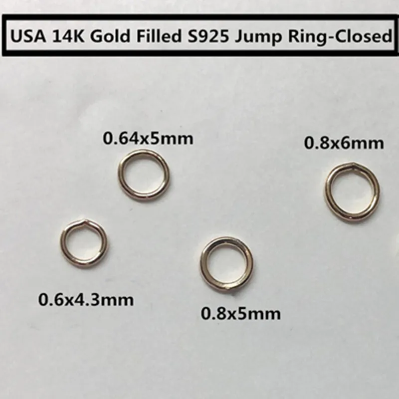 

10 шт./лот 14K позолоченное S925 переходное раздельное кольцо 0,64*3 0,8*5 мм 6 размеров закрытый стиль для «сделай сам» ювелирные изделия подарки аксессуары