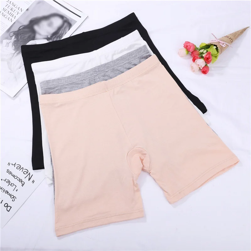 Women Safety Panties Cotton Ladies Shorts Simple Breathable Middle Waist Safety Shorts Solid Color Panty