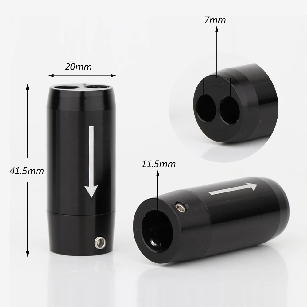 4er-Set Hochwertiger Y-Splitter für Lautsprecherkabel, 1 zu 2 RCA-Kabel, HiFi-Audio DIY-Kabelverbinder, Schwarz – Detail 5
