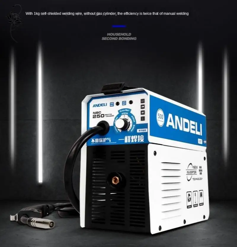 ANDELI Digital Household Single Phase NBC-250 Mini Welding Machine Welding without Gas Flux Core Wire Inverter Welder