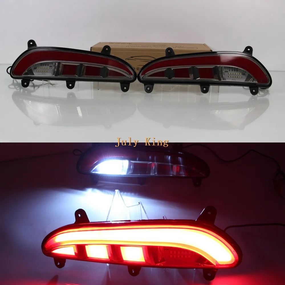 

July King LED Light Guide Brake Lights + Night DRL+ White Reversing Light Case for Hyundai I20 2015-2017, Safety Warning Light