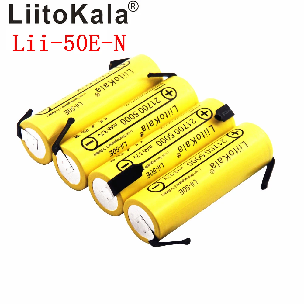 Liitokala Lii-50E 21700 5000 mah li-ni bateria 3.7 v 40a para alta descarga mod/kit 3.7 v 15a moc + diy nicke