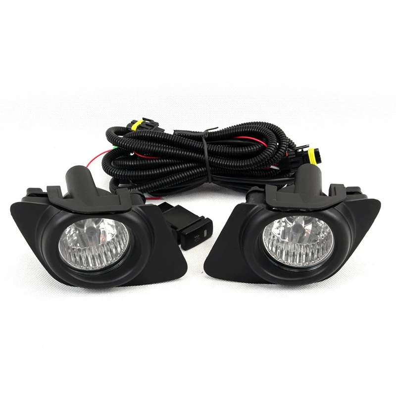 NEW-Pair Front Bumper Fog Light Lamp Assembly with Switch Wring Harness for DAIHATSU SIRION 2006-19 for TOYOTA PASSO 2013