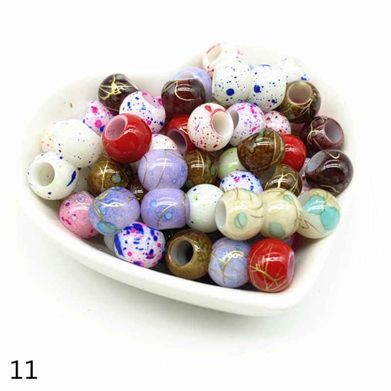 50 stuks 10mm groot gat kralen emmer acryl losse kraal voor sieraden maken armband ketting DIY