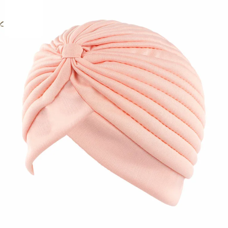 Neue Blume Dekoration Turban Einfarbig Für Frauen Mode Haar Tragen Kopf Wrap Damen Kopfbedeckungen Krebs Hüte Indien Kappe Bandana – Detail 25