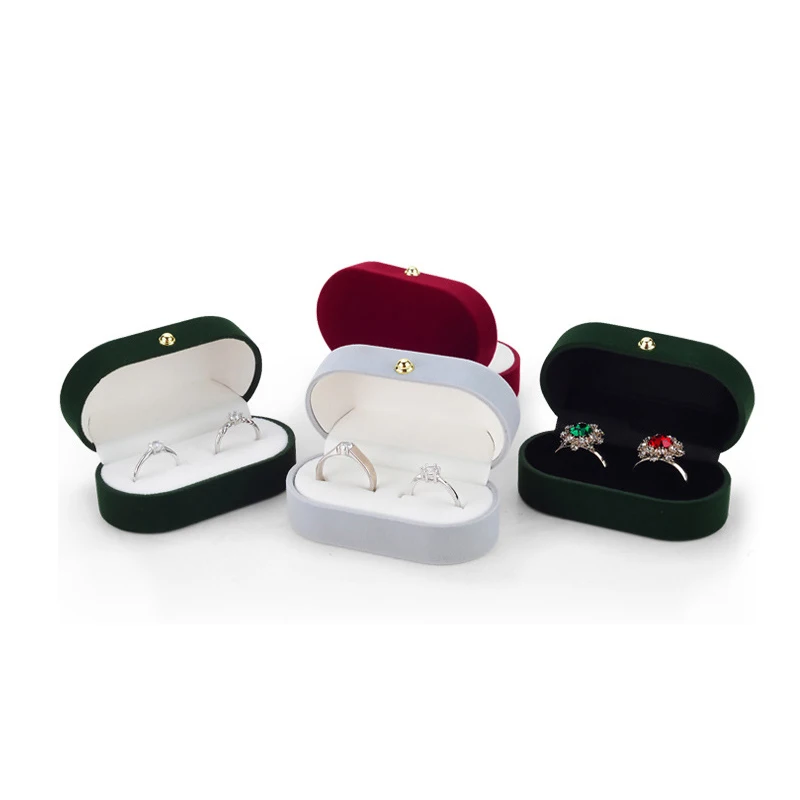 Samt Schmuckstück Box Ring Box Schmuck Veranstalter Doppel Ringe BoxJewelry Box Hochzeit Geschenk Box Joyeros Organizador De Joyas