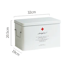 Medical care box Tin small medicine box Medicine storage box Multi-layer large-capacity household first aid kit Medical box