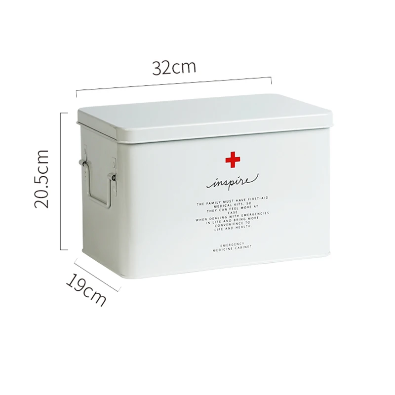 Medical care box Tin small medicine box Medicine storage box Multi-layer large-capacity household first aid kit Medical box