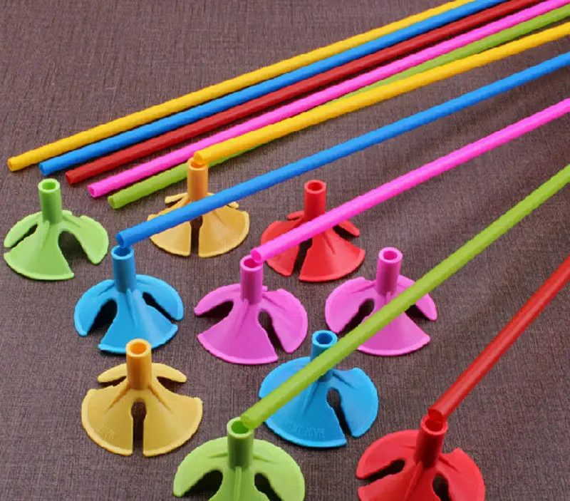 100 set/1 confezione da 28cm bastoncini per palloncini per feste di compleanno, prolunga per asta di supporto accessori per tubi per palloncini decorazione per feste