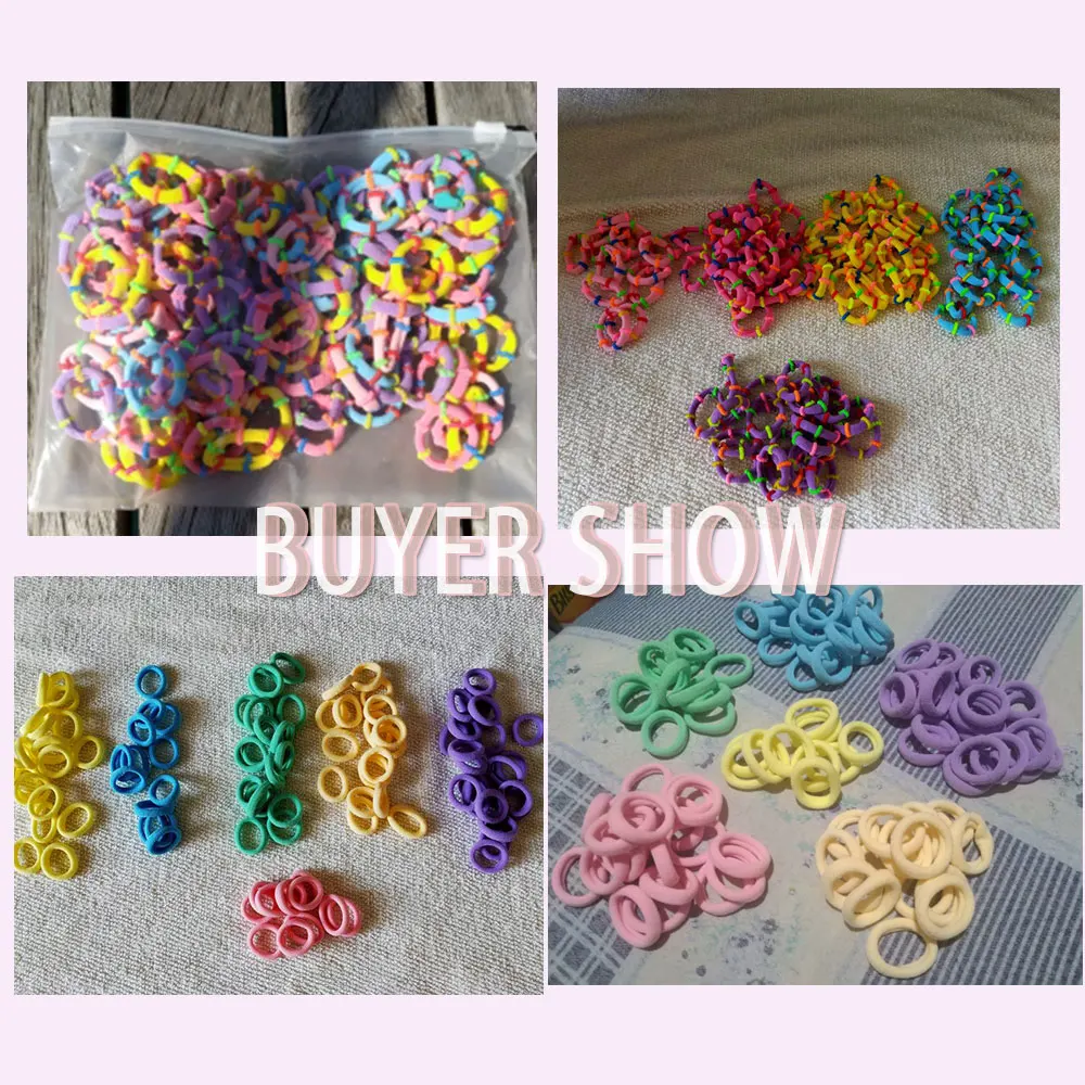 20Pcs/Set Baby Kids Small Candy Solid Hair Bands Lovely Girls Colorful Nylon Elastic Hair Rope Scrunchies Sweet Hair Accessories