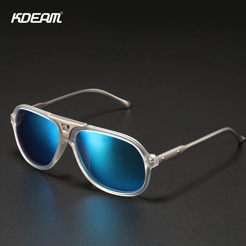 

KDEAM Metal Pilot Sunglasses Men Polarized Classic Design Aviation Shades UV400 Mirror Cool Driving Sun Glasses With Free Box